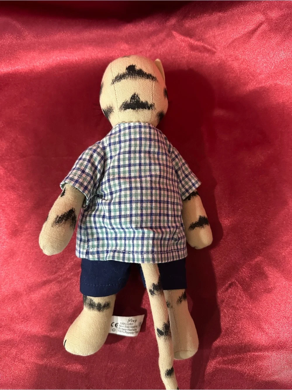 Vintage Percy the Cat Plush Doll | CJ Designs Cloth Cat | 12